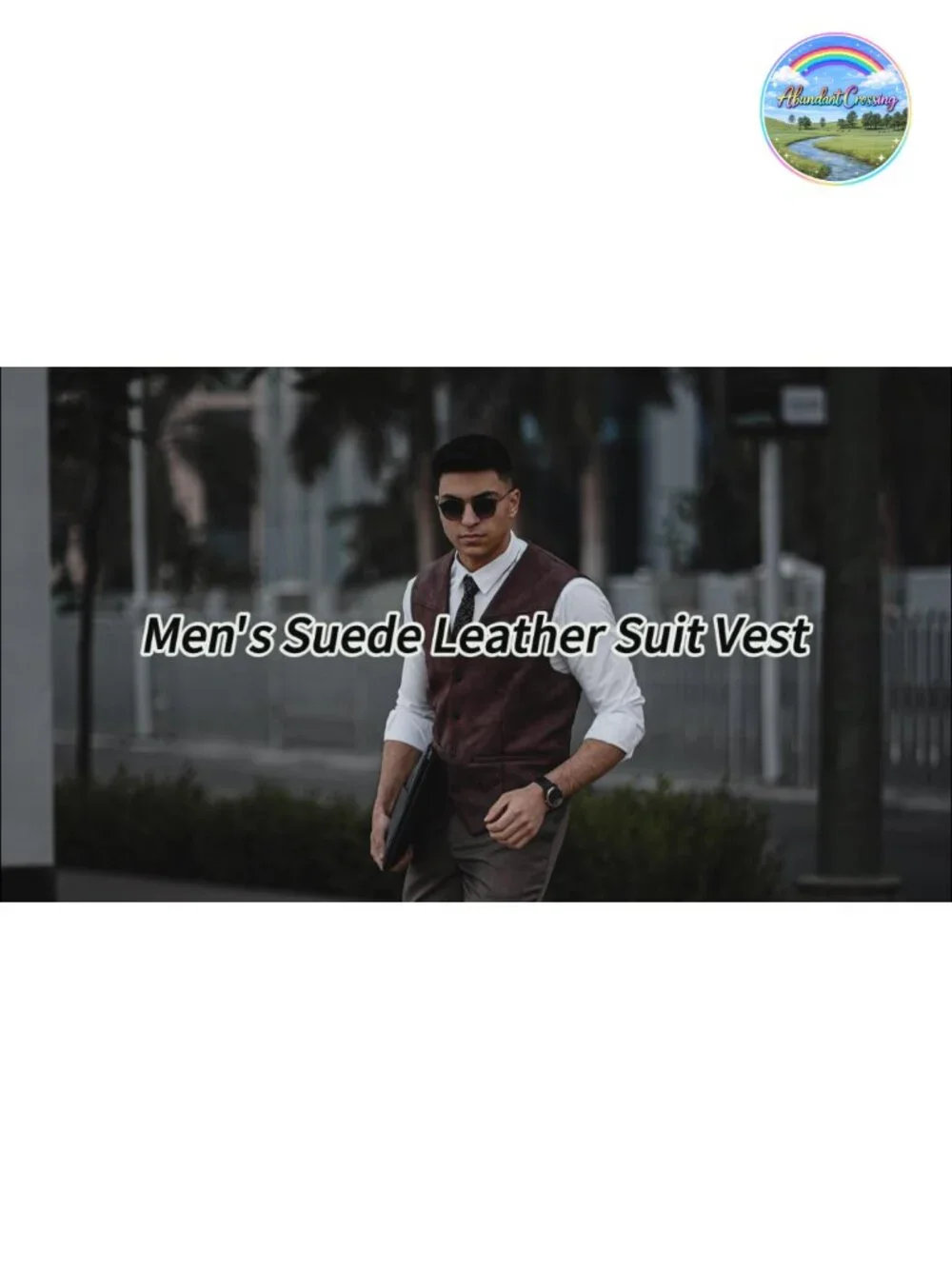 Men's Suede Leather Western Vest Slim Fit Button Waistcoat